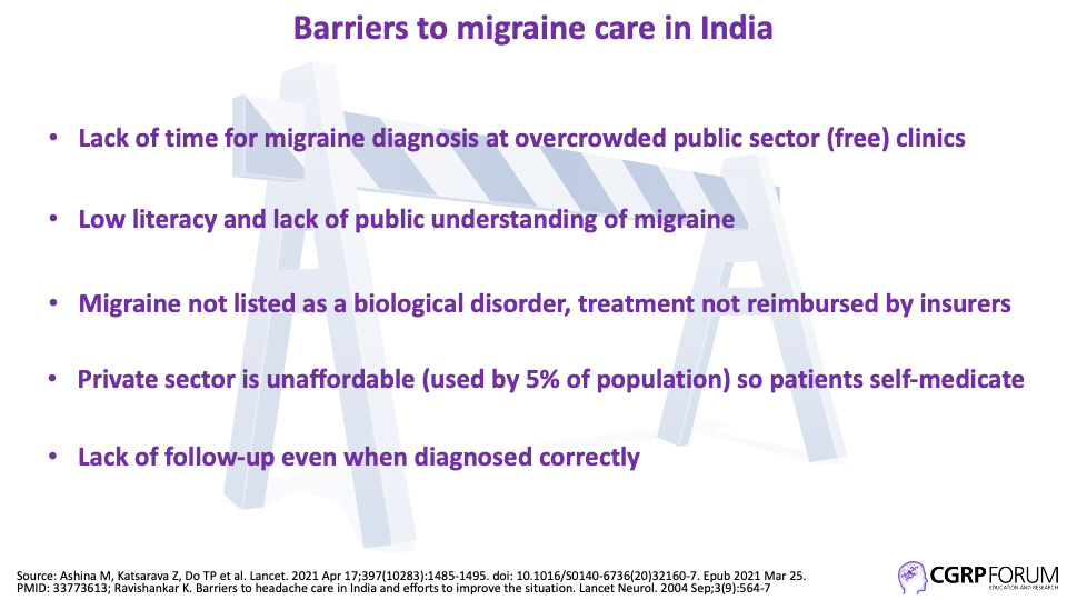 Barriers to migraine care